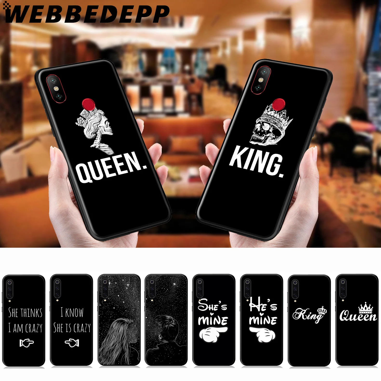 WEBBEDEPP Queen &amp King Couple Soft Case for Xiaomi Mi 9T 9 8 SE 6 A1 A2 A3 Lite MiA1 MiA2 MiA3 F1 MAX 3 Mi8 CC9E CC9 |