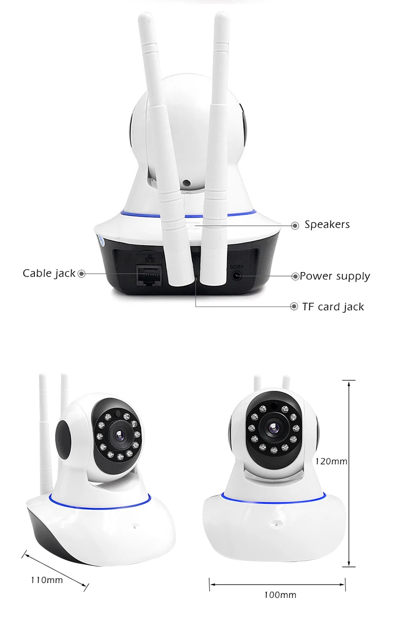 Home CCTV Security Camera 2MP 1080P Wifi IP Camera Wireless YOOSEE Camera for Elderly Baby Monitor with Night Vision 2-Way Audio