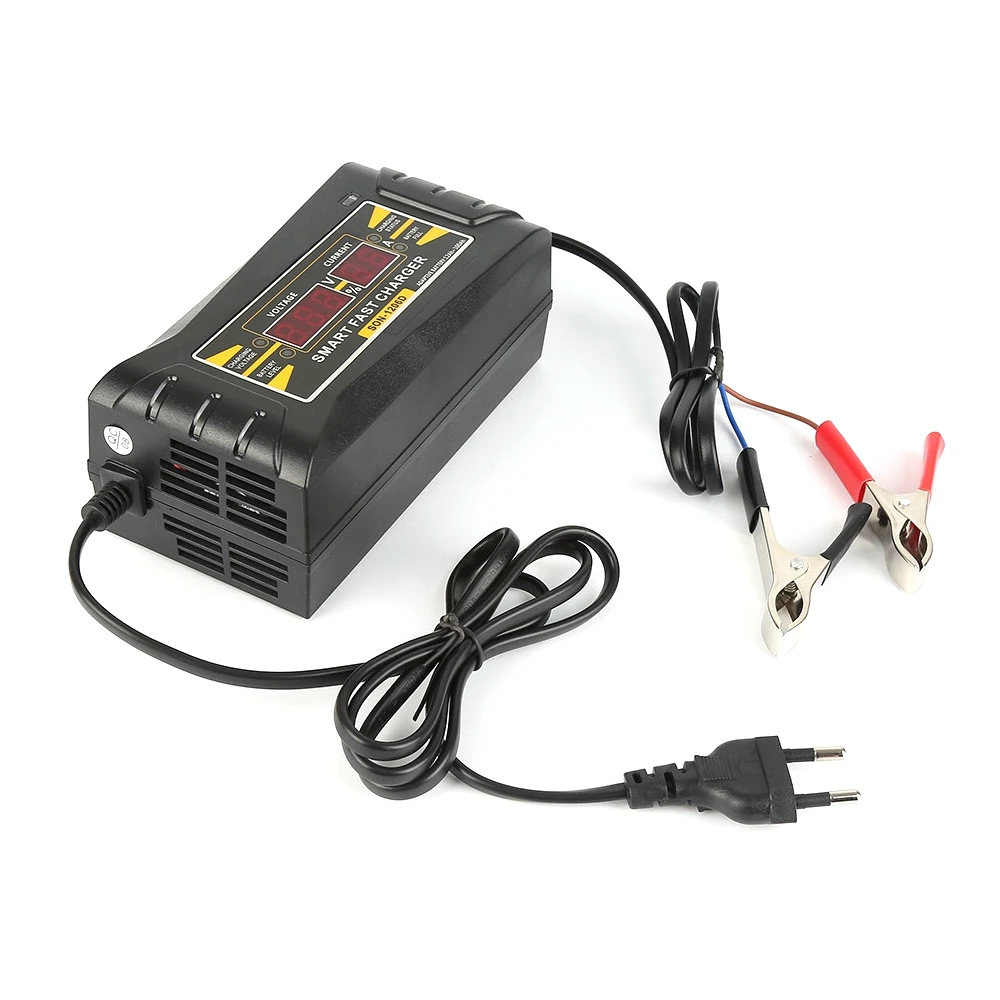 

Full Automatic Car Battery Charger 110V/220V To 12V 6A Smart Fast Power Charging For Wet Dry Lead Acid Gel Digital LCD Display