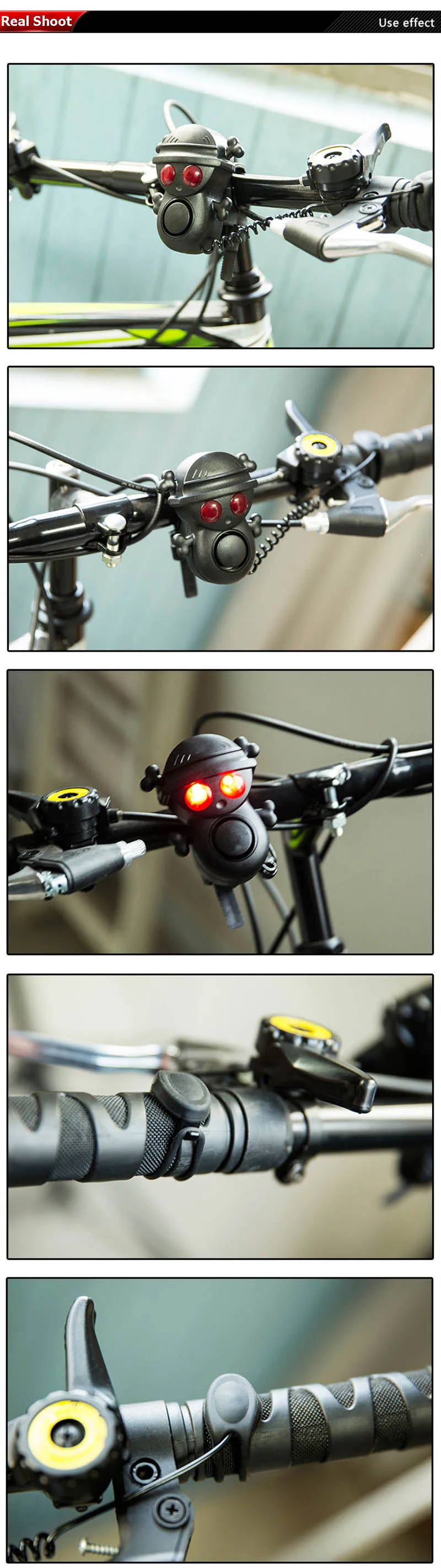 2 in 1 Bicycle Bell Bike Light 120db MTB Road Bike Front Handlebar Electronic Horn Waterproof Cycling Warning Light Lamp PA0118 (9)