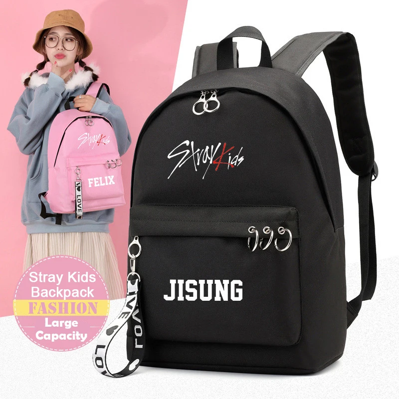 

KPOP StrayKids Backpack BANG CHAN FELIX WOOJIN MINHO MINHO School Bags Jewelry Admission Package Cosmetic B047