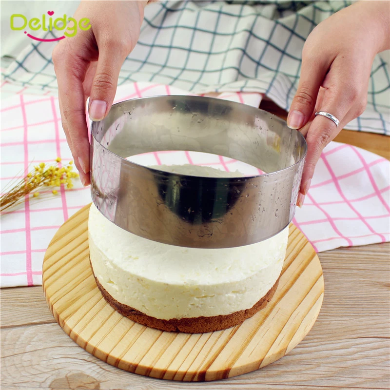 Delidge 2 шт./компл. тонкой Нержавеющая сталь круглый кулон покрытый мусс кольцо для лунных пряников шоколада Fondant(сахарная) торт сыр пресс-форм для Кухня