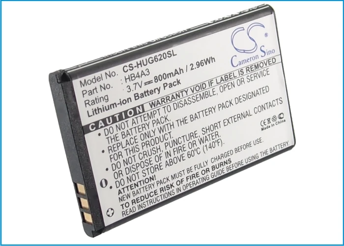 

Cameron Sino High Quality 800mAh Battery HB4A3, HB4A3M for Huawei G6620, G7210, T1201, T1209, For Orange Panama