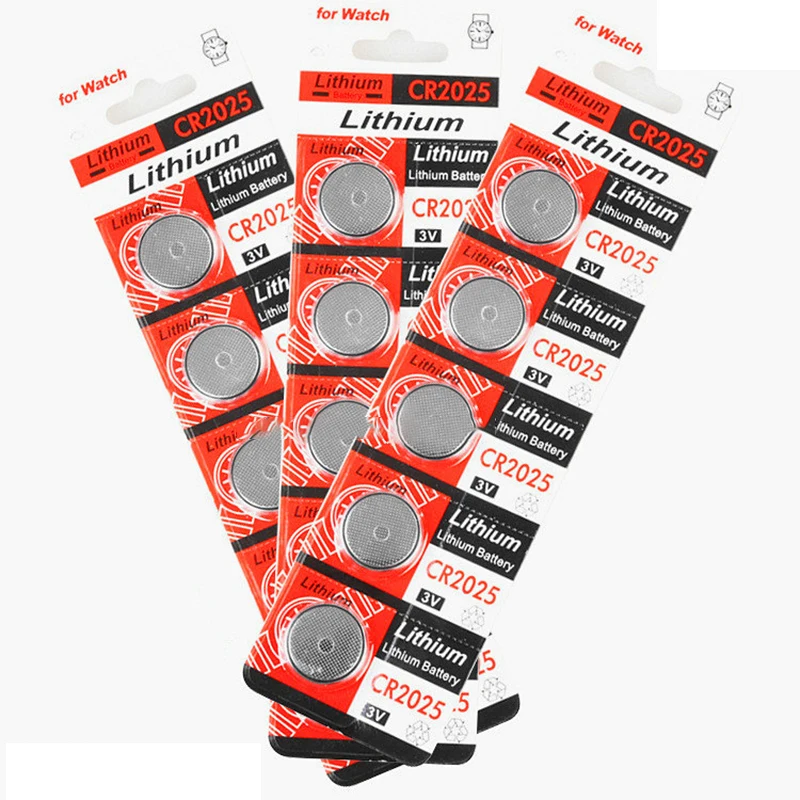 10Pcs/Lot 3V 210mAh CR2025 Button Cell Battery ECR2025 DL2025 BR2025