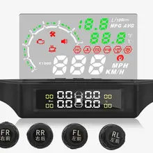 Автомобильный OBD II ЖК-дисплей высокой четкости монитор контроля давления в шинах TPMS HUD монитор wisles head up+ система мониторинга давления в шинах дисплей