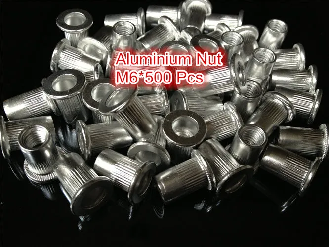 10-24 UNC Flat Head Aluminum Rivet Nut (Rivnut) Insert Nut - Pack Of 25