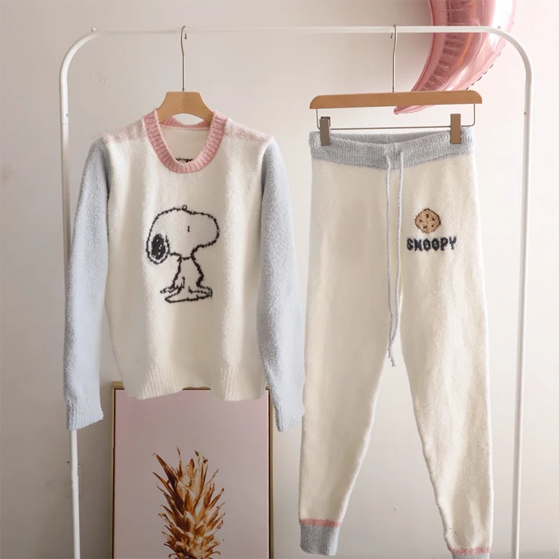 Зима, японский стиль, уютная мягкая трикотажная Женская одежда для сна, ночная рубашка, пижама, домашняя одежда, домашняя одежда, GELATO PIQUE