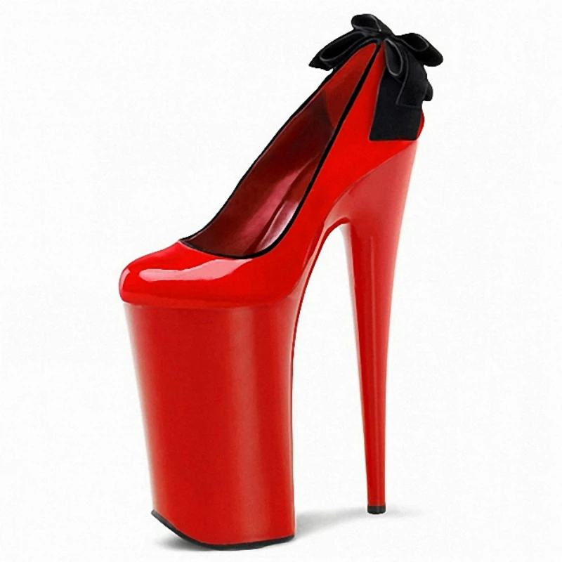 

Plardin Plus Size 35-46 Sexy Concise Shallow Transparent 20CM High Heels 10CM Platform Nightclub Wedding Dance Party Women Pumps