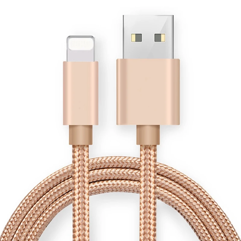 

ikismo 2A Fast Charging USB Nylon Cable For iPhone XR XS MAX X 8 7 6 Plus 5s ipad mini quick charging Lighting data cables