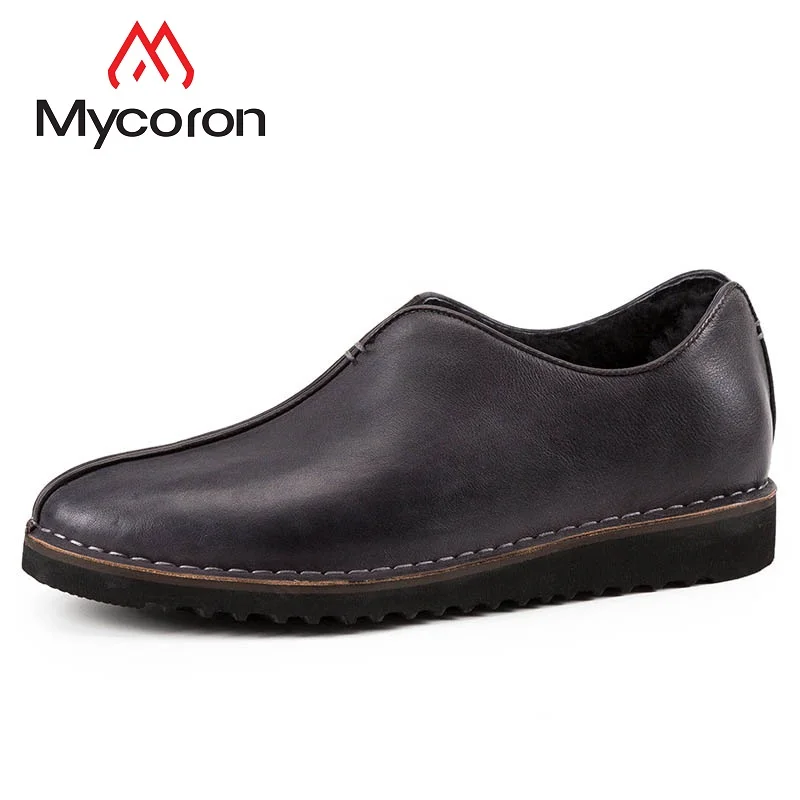 

MYCORON Leather Vintage Genuine Leather Luxury Fashion Soft Loafers Me Boots Slip On Moccasins Boat Sapatenis Masculino