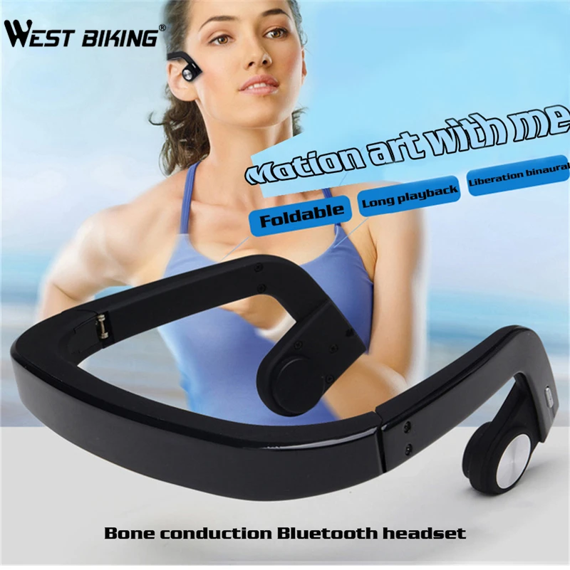 

WEST BIKING Intelligent Folding Bluetooth Headset Sports Bone Conduction Headset Cycling Stick Thin Bone Conduction Headset