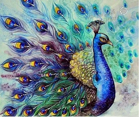 Colorful Peacock Diy Diamond Embroidery Paintings Rhinestone Pasted diy painting cross Stitch Animal Picture Home Decor | Дом и сад