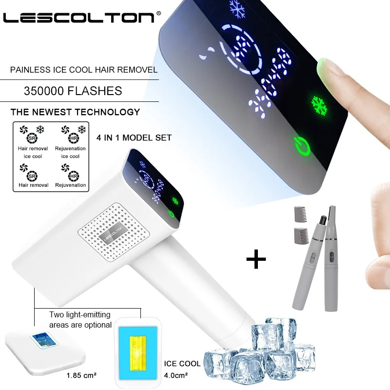 Lescolton T012C 4в1 ICECOOL IPL лазерное устройство для удаления волос перманентное Удаление волос IPL лазерный эпилятор машина для удаления подмышек - Цвет: T012C with gift 3