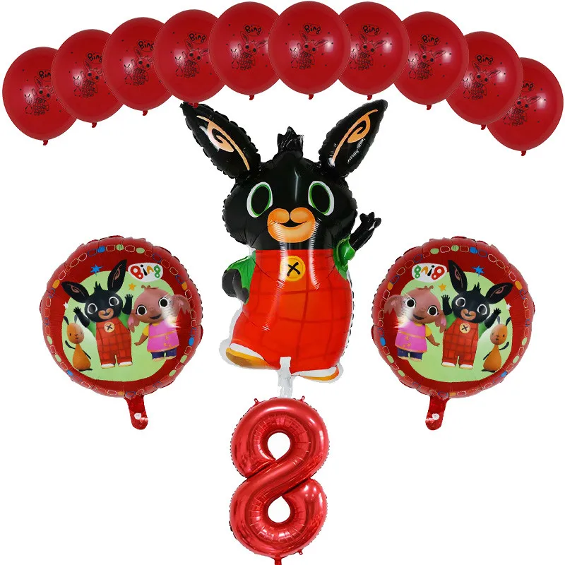14 шт. 86*60 см Bing Банни фольгированные шары мультфильм кролик шары 30 дюймов номер ребенок 1 2 3 4 5th День Рождения декорации Globos игрушки - Цвет: Темный хаки