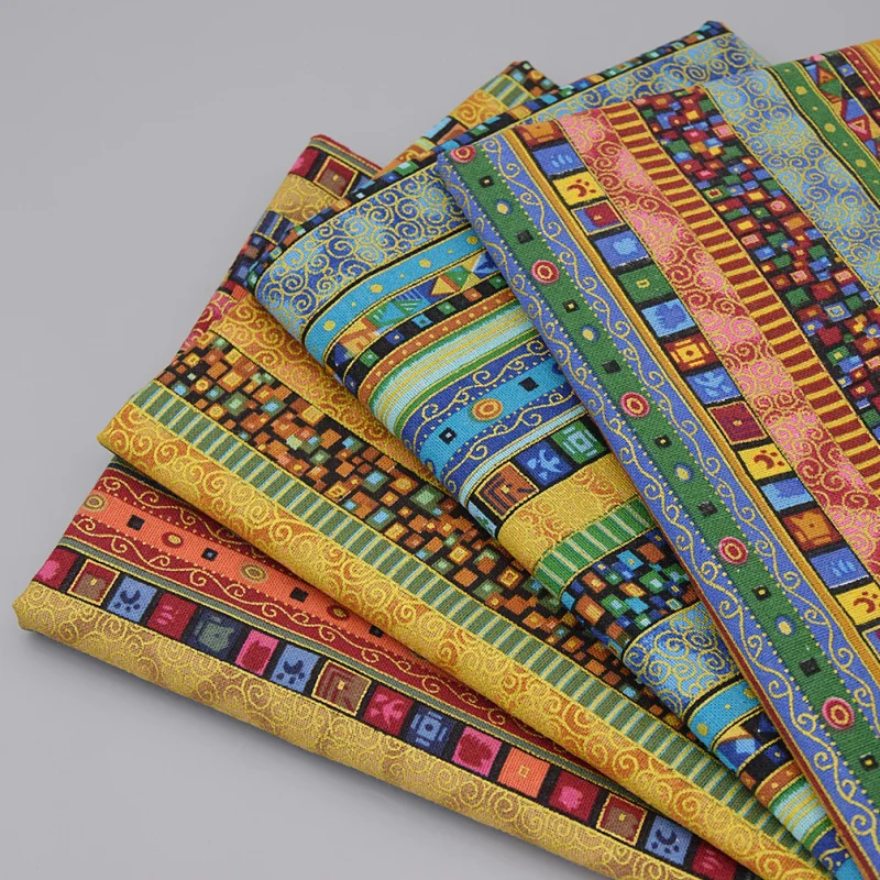 

2019 African Cotton Linen Fabric High Quality Ethnic Pattern Printed Fabric For Clothes DIY Handmade Textile Sewing Patchwork