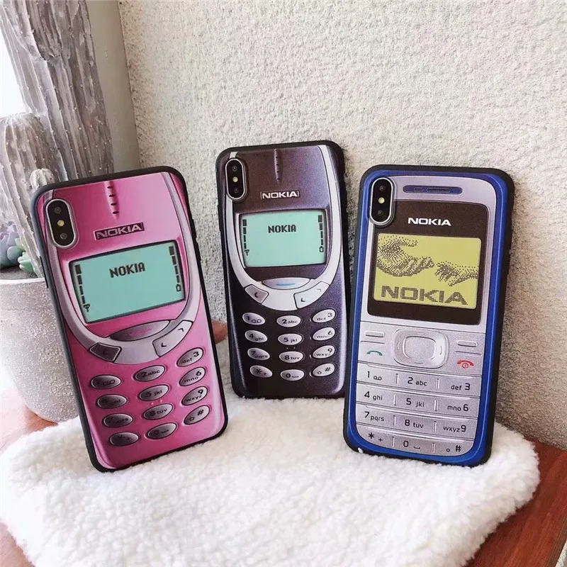Винтажные Классические мягкие смарт-чехлы с черным краем для NOKIA чехлы iphone X XS max XR