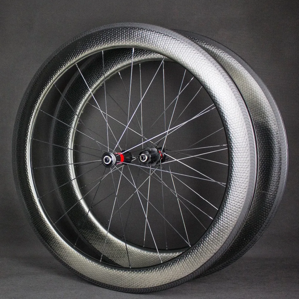 Cheap 2019 Swiss Aerodynamic Dimple Carbon Road Wheels Hubs 240 DT and Flat Spokes Showstopper Brake Track Free Stickers 4