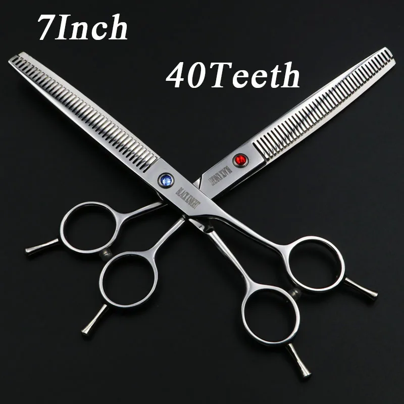 Tesoura de Cabelo Polegadas para Cabeleireiro e Barbeiro para Tosa Profissional de 7 Preto Cavaleiro