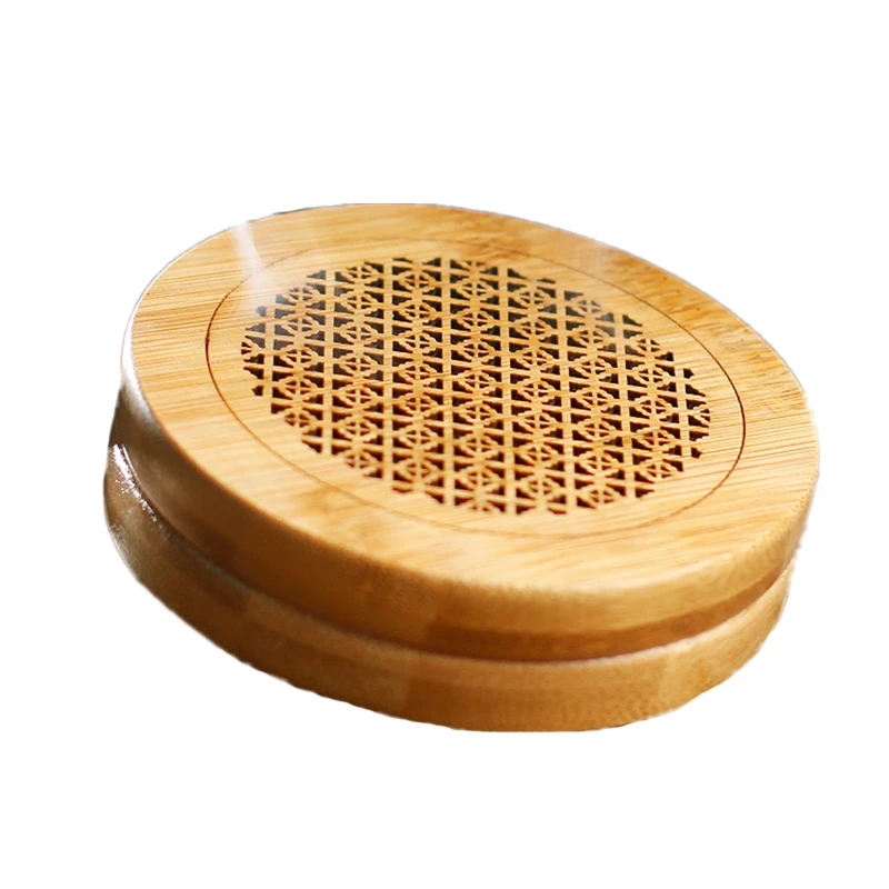Bamboo Plate Incense Censer Box Furnace Circular Hollow
