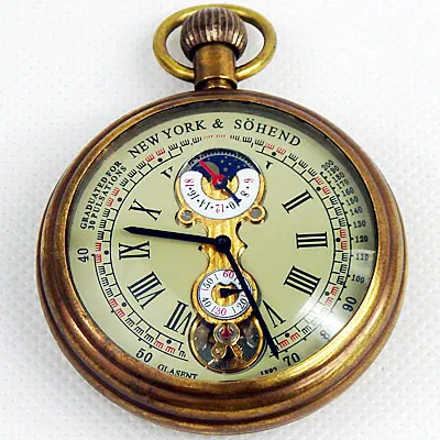1882 S NY Tourbillon Pure Copper Antique Pocket Watch