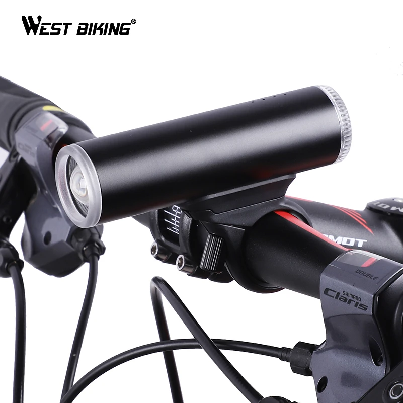 Best WEST BIKING Bicycle Light Carbon Fiber USB Charging Torch Flashlight IPX6 Waterproof Cycling Headlight MTB Bike Front Light 1