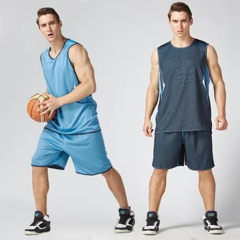 

Reversible men throwback basketball training jersey sets college tracksuits breathable sports basketball uniforms custom DIY