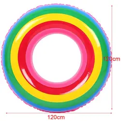 Открытый плавательный движение Прозрачный Радуга Цвет взрослых детей надувной круг для купания ребенка кольцо для плавания плавающий