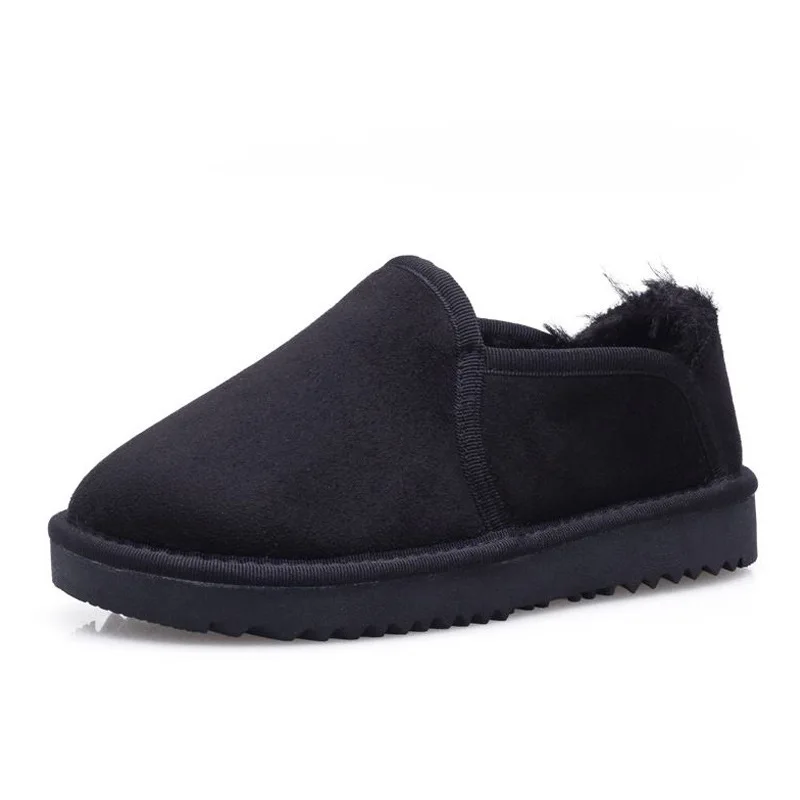 

Winter Snow Boots Fur Warm Shoes Women Casual Fashion Thread Sewing Ankle Flat Boots Woman botines mujer 2020