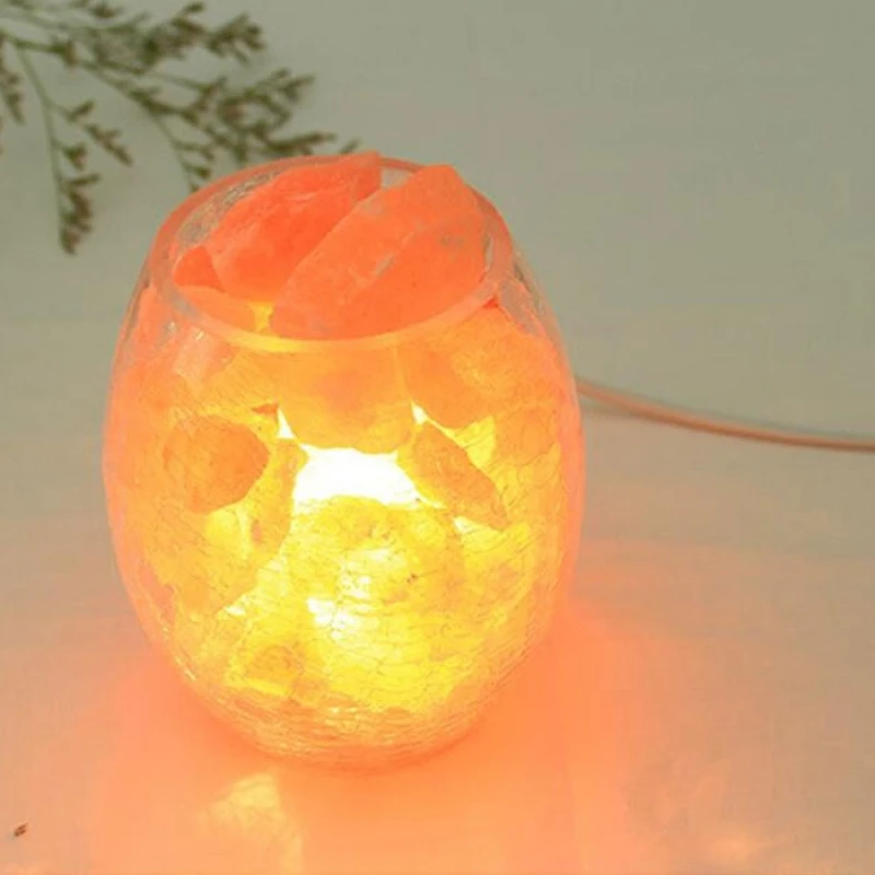 

Creative European Style Crystal Himalayan Salt Night Light Table Lamp US Plug (110V) Amber