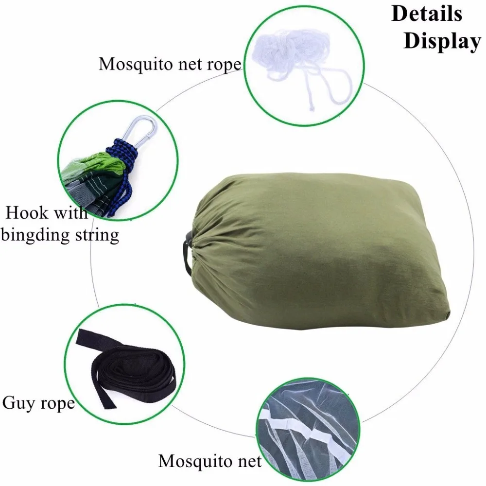 Зеленый) очень высокая портативная прочная ткань москитная сетка Кемпинг гамак легкая подвесная кровать прочная упаковываемая дорожная кровать
