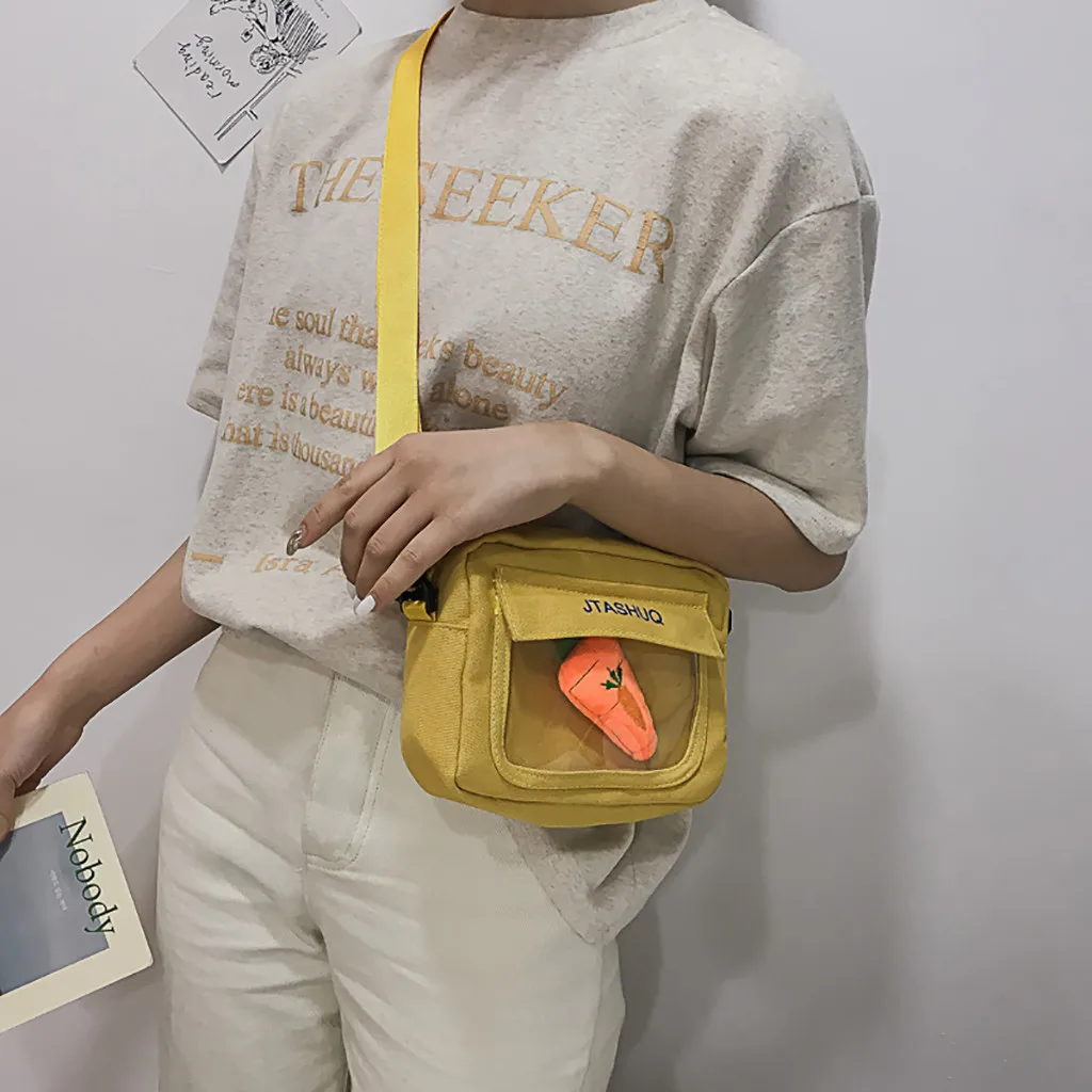 

ISHOWTIENDA women bags handbag bags for women ladies Canvas Joker cute Messenger shoulder small square bag sac main femme#p5