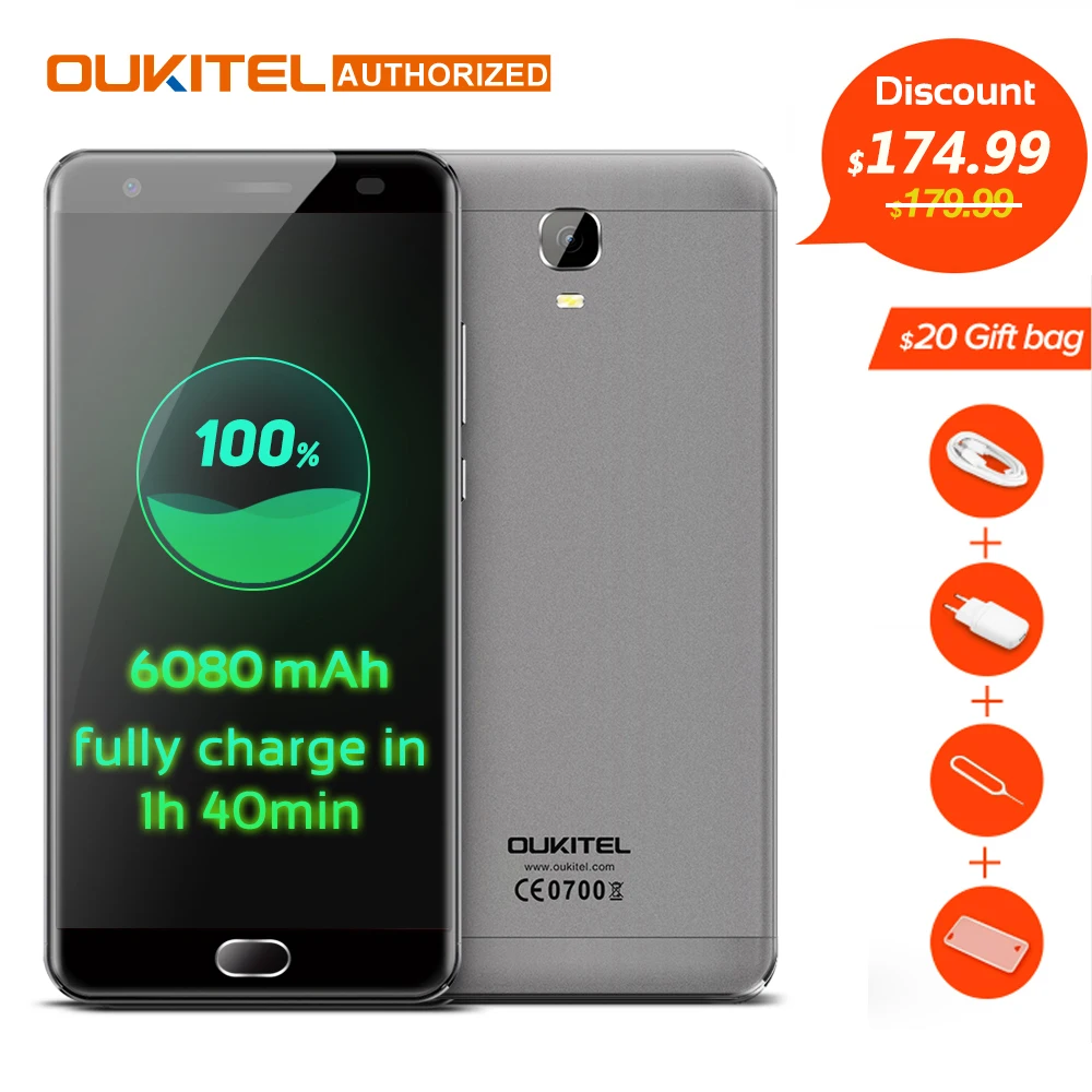 OUKITEL K6000 Plus 4G Mobile Phone 5 5 Android 7 0 MTK6750T Octa Core 1 5GHz