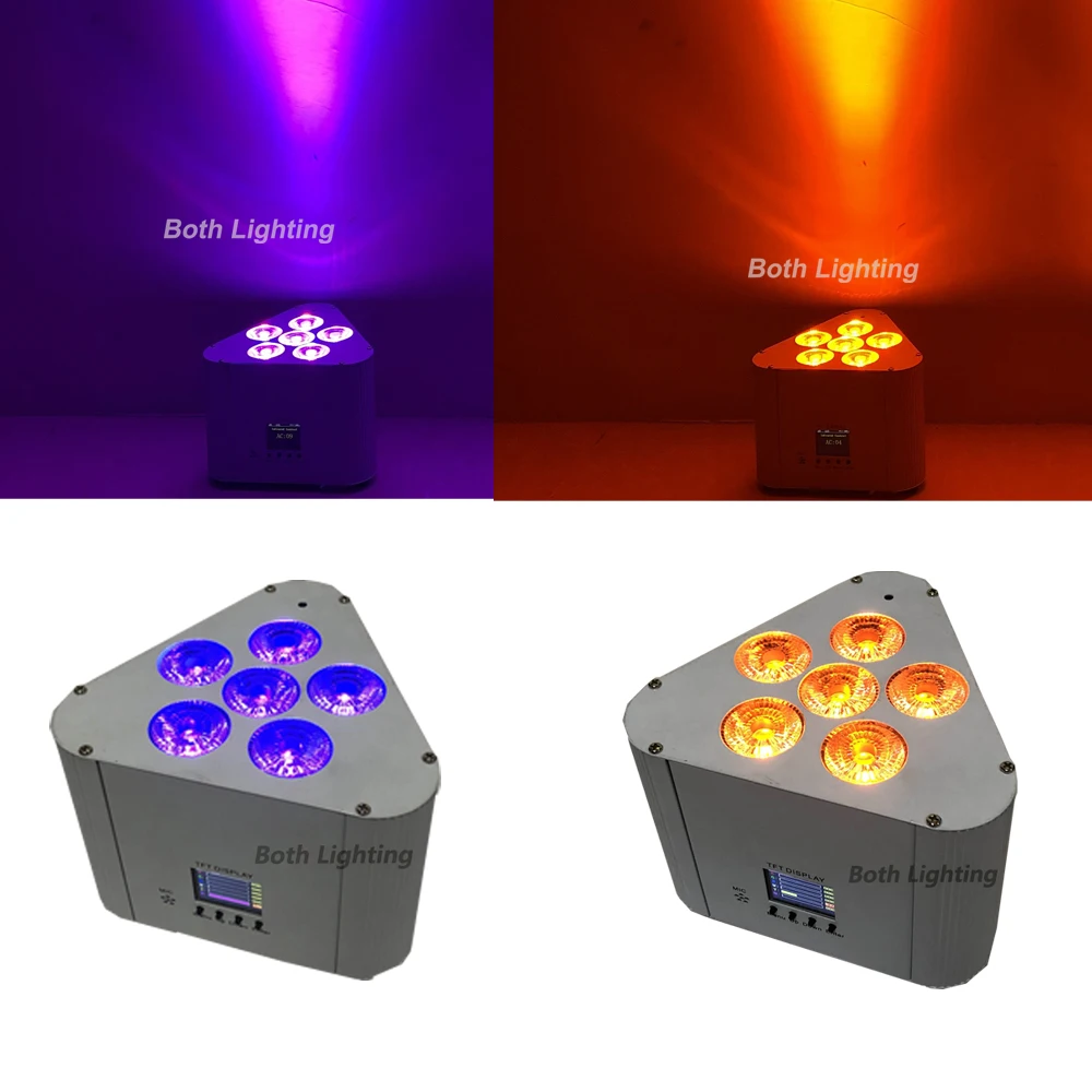 DMX беспроводные питание от батарейки светодиодный Par Light RGBWA + UV 6in1 Цвет светодиодный стирка DJ света Свадебные Uplights WI-FI и удаленного