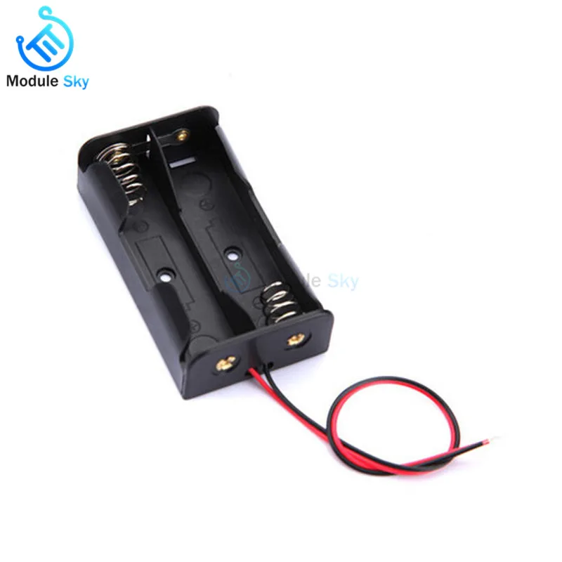 

AA Size Power Bank Battery Storage Box Holder Leads With 2 Slots Container Bag DIY Batteries Charging With Lead Wire