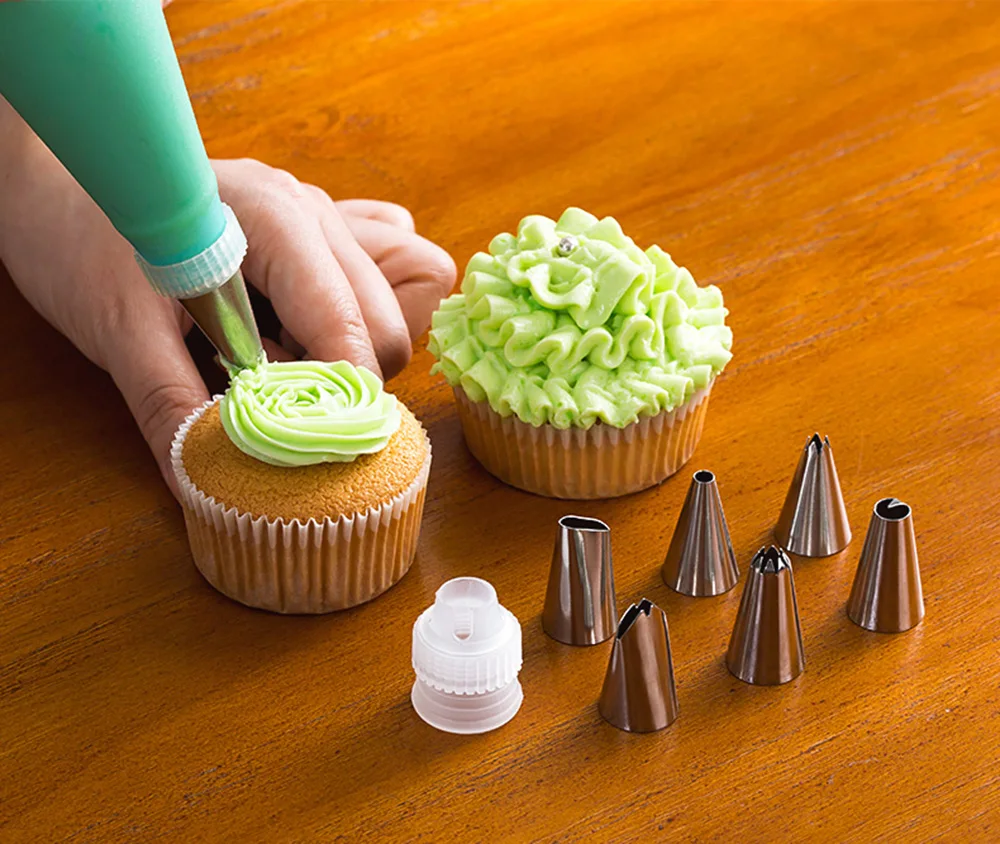 57PCSSet 4Size Silicone Icing Piping Cream Pastry Bag+48x Stainless Steel Nozzle Tips+5x Converter DIY Cake Decorating Tools (19)