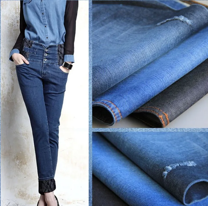 1 yard Elasticity twill denim fabrics cotton fabrics Sewing for Jeans