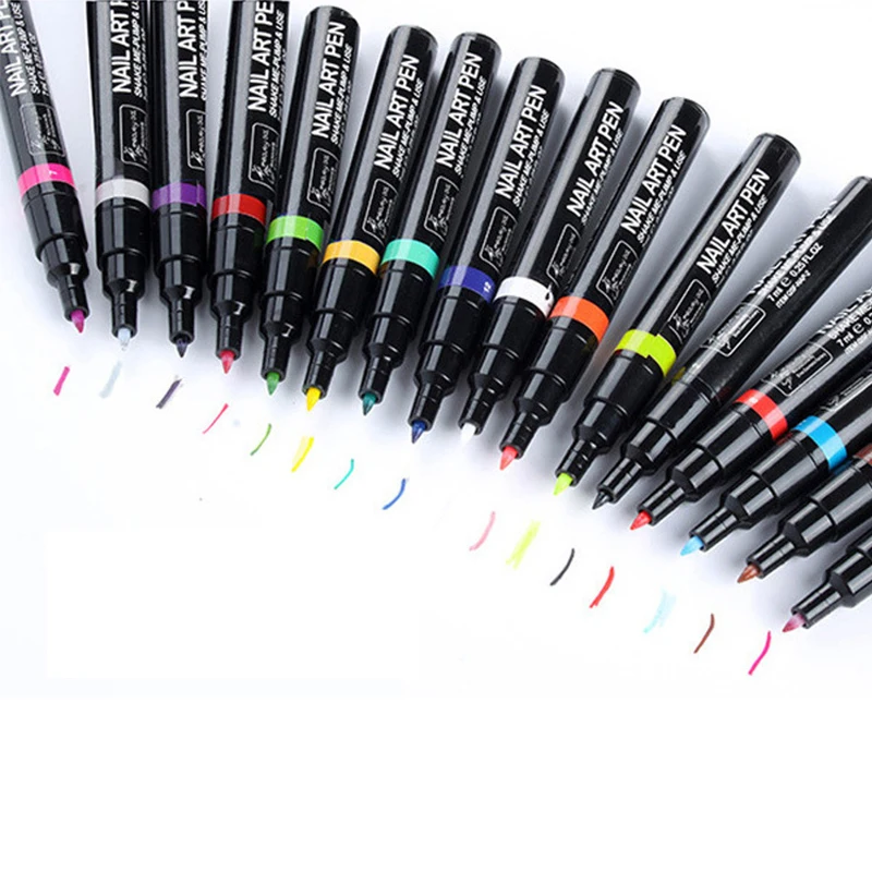 16 цветов 3D Ручка для нейл-арта для самостоятельного дизайна рисования ногтей УФ-Гель-лак маркер ручка для украшения ногтей инструменты для маникюра