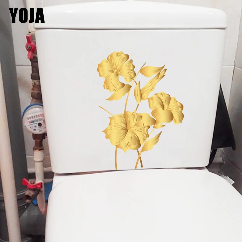 YOJA 20 7*22 7 см богатые золотые цветы Классический стикер для ванной туалета