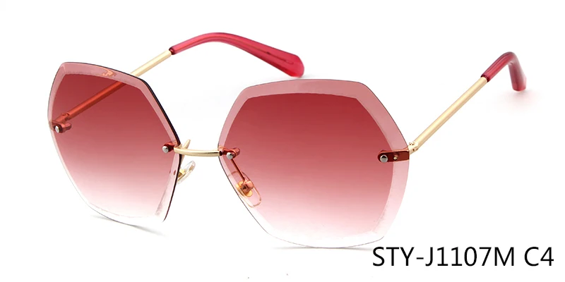 Роскошные сексуальные женские солнцезащитные очки без оправы, фирменный дизайн, прозрачные, градиентные, Ретро стиль, женские солнцезащитные очки - Цвет линз: C4