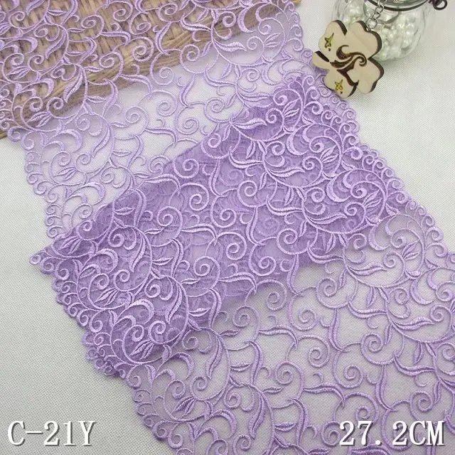 

10 PCS Free Shipping Lilac Embroidered Lace Table Runner Luxurious Light Purple Lace Table Runner Chair Sash Lavender Lace Sash