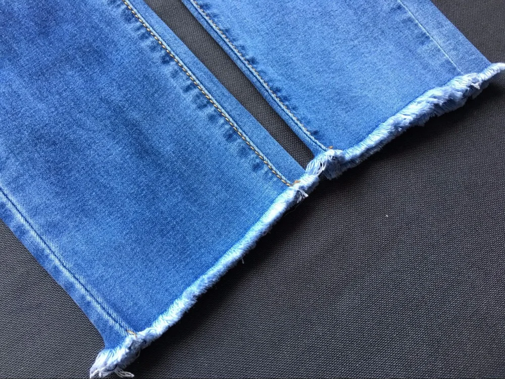 Jeans High Waist Ripped Hole Women Boyfriend Jeans Navy Blue Cotton Skinny Denim Push Up Bleached Fashion Female Jeans Femme (36)