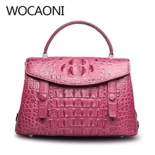 

wocaoni 2018 The new crocodile handbag leather shoulder bag handbag female crocodile bag