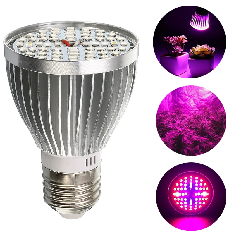 E27 полный спектр светодиодный Grow Light красные, синие УФ ИК Алюминий Светодиодная лампа 9 Вт 60 светодиодный S для гидропоники цветы растения, овощи