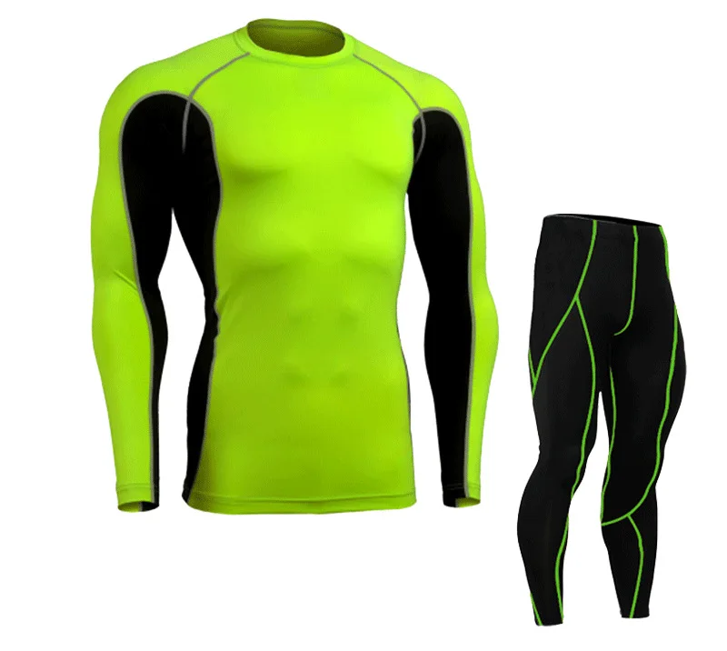 2017 Long Sleeve Fitness Exercise sets Compression shirts Tights set Weightlifting Bodybuilding