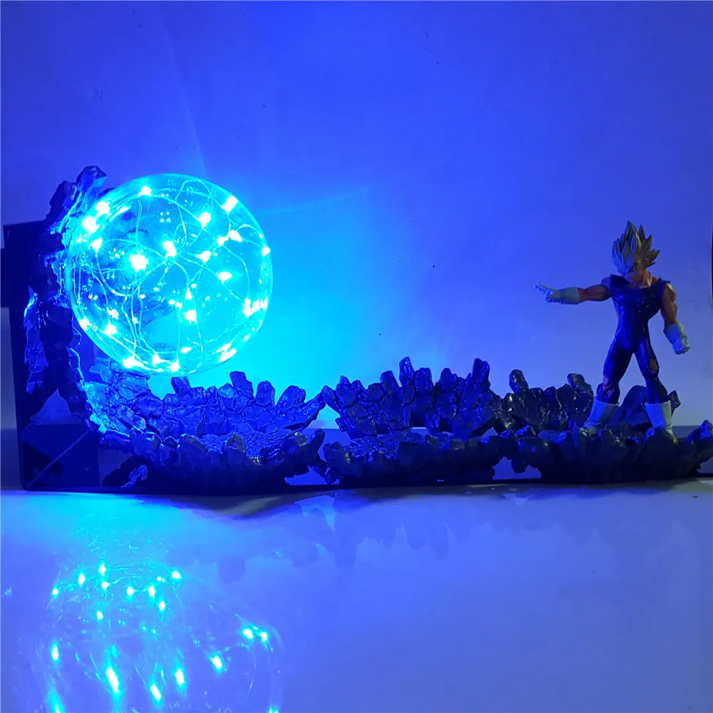 Dragon Ball Z Action Figure Evil Vegeta Super Saiyan DIY Led Night Light Anime Figurine Dragon Ball Super Vegeta Model Toys DBZ