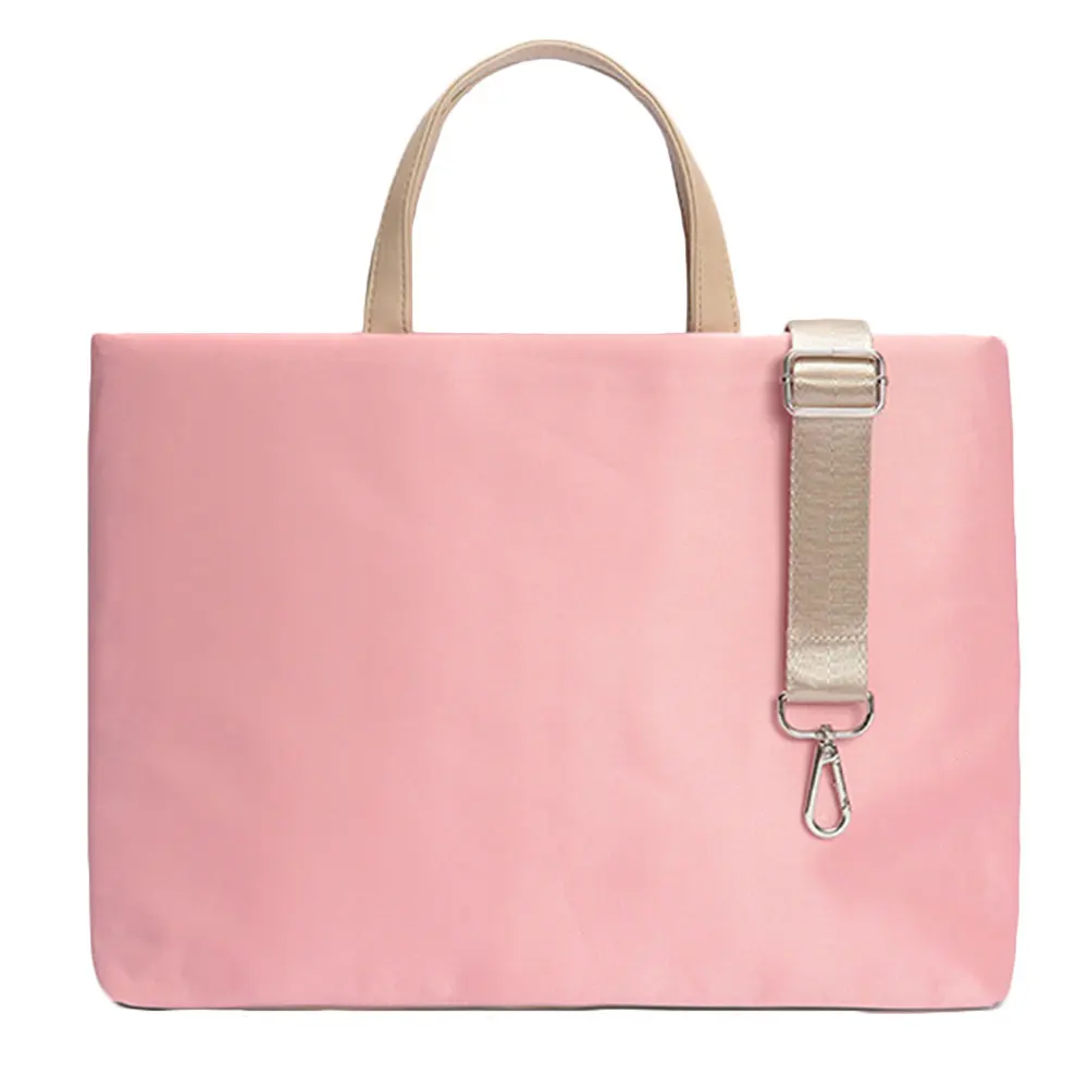 Большая вместительная универсальная сумка на плечо 11 13 14 15,6 дюймов из нейлона и хлопка для ноутбука macbook air pro, Портативная сумка для ноутбука - Цвет: Pink