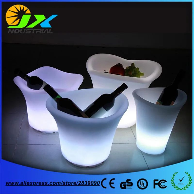 

Cool Party LED Ice Bucket Double Layer Event Night Club KTV LED Beer RGB Color-Changing Flashing Light ice Wine Buckets 1pc