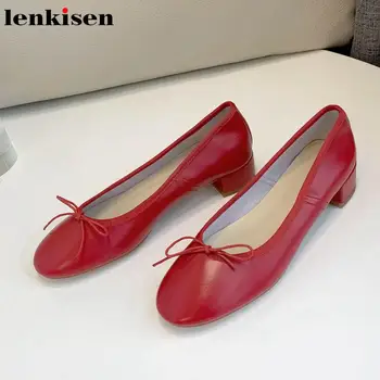 Lenkisen hot genuine leather sweet classic fashion med heels comfortable round toe butterfly-knot beauty lady autumn shoes L23
Lenkisen hot genuine leather sweet classic fashion med heels comfortable round toe butterfly-knot beauty lady autumn shoes L23