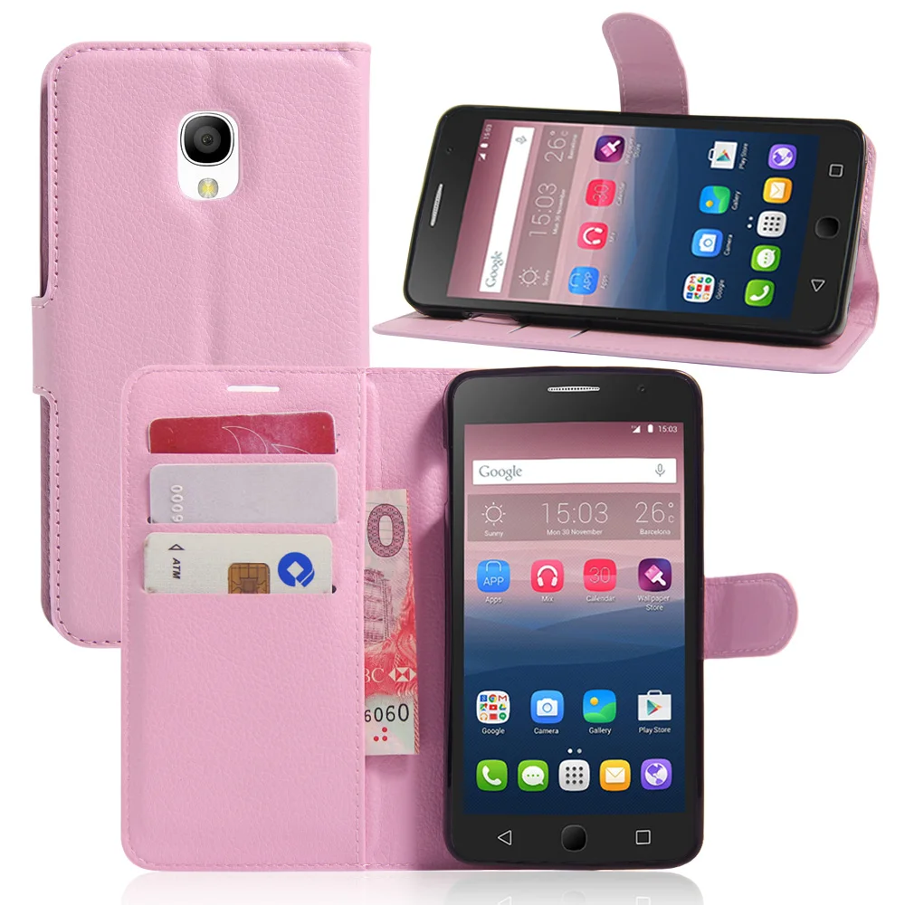 Классический чехол бумажник из искусственной кожи с подставкой для Alcatel Pop Star 5022D