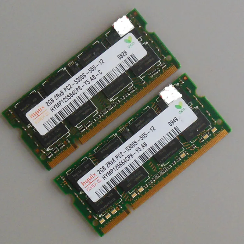 هاينكس 4 جيجابايت (2x2 جيجابايت) PC2-5300S DDR2-667 667 ميجا هرتز محمول CL5.0 الذاكرة sodimm الدفتري رام non ecc 200pin منخفض الكثافة كامل اختبار